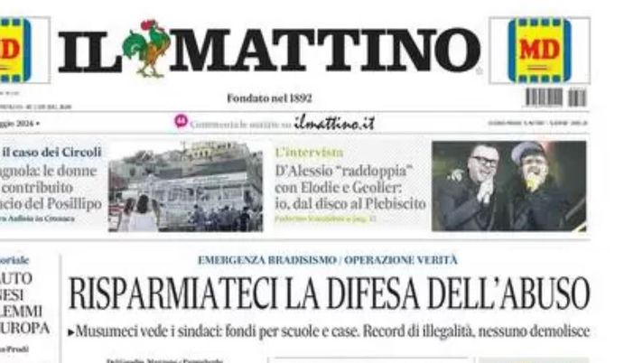 PRIMA PAGINA IL MATTINO OGGI: “Gasp avanti con l’Atalanta, DeLa torna su Conte” prima pagina il mattino oggi