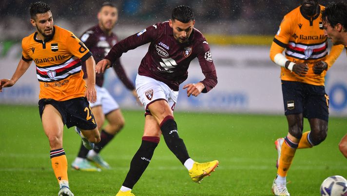 TURIN, ITALY - NOVEMBER 09: Nemanja Radonjic of Torino FC scores their sides first goal during the Serie A match between Torino FC and UC Sampdoria at Stadio Olimpico di Torino on November 09, 2022 in Turin, Italy. (Photo by Valerio Pennicino/Getty Images) Torino, il punto dall’infermeria: Radonjic rischia il forfait anche con lo Spezia - immagine 1