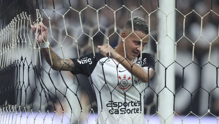 SAO PAULO, BRAZIL - APRIL 12: Kayke Ferrari of Corinthians reacts during a Brasileirao 2026 match between Corinthians and Palmeiras at Neo Quimica Arena on April 12, 2026 in Sao Paulo, Brazil. (Photo by Alexandre Schneider/Getty Images) Corinthians-Santa Fe: Diretta Live e Streaming Gratis - immagine 1