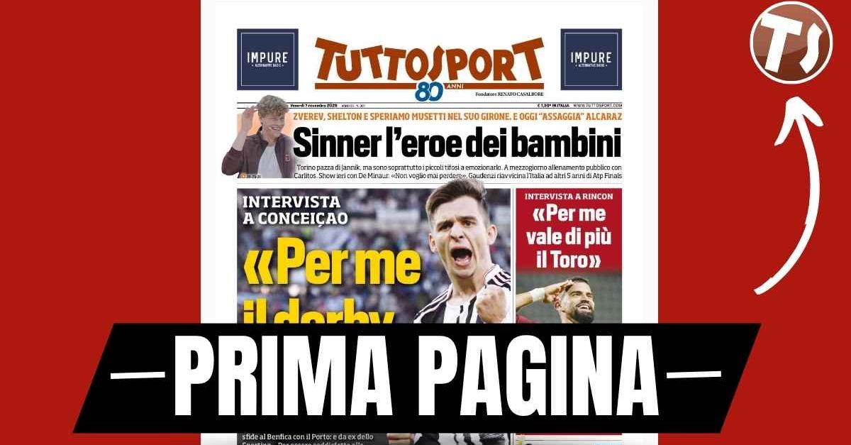 Prima pagina Tuttosport: “Juventus, Conceicao: ‘Per me il derby vale di più’. Parla anche l’ex Rincón” Prima pagina Tuttosport: “Juventus, Conceicao: ‘Per me il derby vale di più’. Parla anche l’ex Rincón”