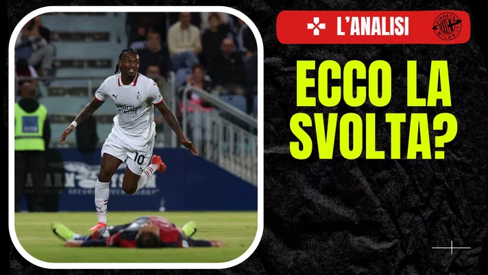 esultanza gol Rafael Leao AC Milan Cagliari-Milan 3-3 Serie A 2024-2025