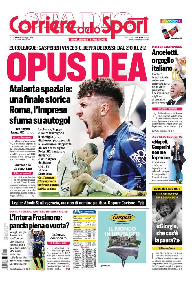 EDICOLA CDS / L’Inter a Frosinone: pancia piena o vuota? Lautaro in panchina - immagine 1