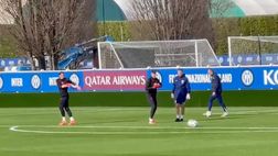 VIDEO FCIN1908 / Inter, il riscaldamento di Sommer e Martinez alla Pinetina