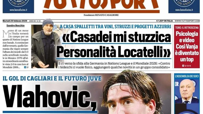 prima pagina tuttosport oggi
