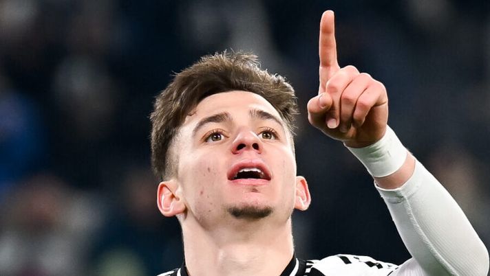 TURIN, ITALY - DECEMBER 17: Francisco Conceicao of Juventus celebrates after scoring his team's third goal during the Coppa Italia match between Juventus and Cagliari Calcio at Allianz Stadium on December 17, 2024 in Turin, Italy. (Photo by Daniele Badolato - Juventus FC/Juventus FC via Getty Images) Conceicao