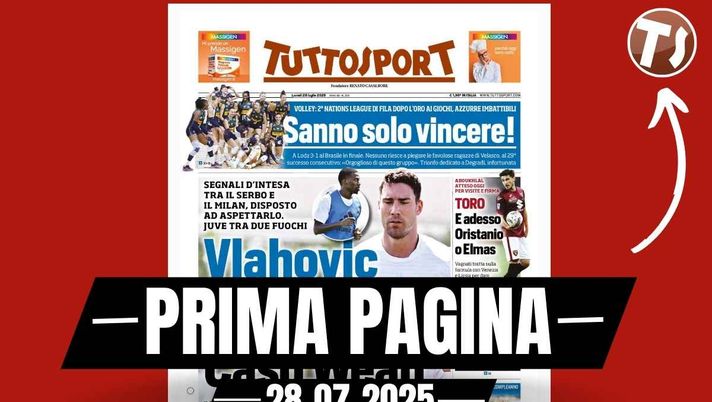 Prima pagina Tuttosport: 'Milan, Vlahovic per Allegri: segnali d'intesa'