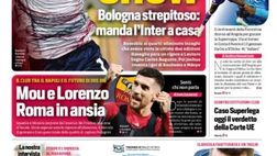 EDICOLA / CdS: Motta show. Bologna strepitoso manda Inter a casa