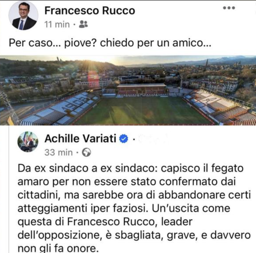 Vicenza-Padova, la questione meteo fa litigare due ex sindaci Vicenza-Padova, la questione meteo fa litigare due ex sindaci - immagine 1