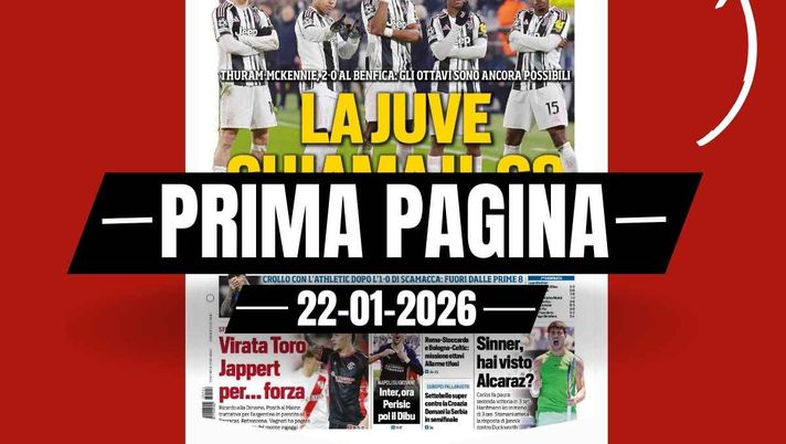Prima pagina Tuttosport: 'Thuram, McKennie: 2-0 al Benfica. La Juve chiama il G8'