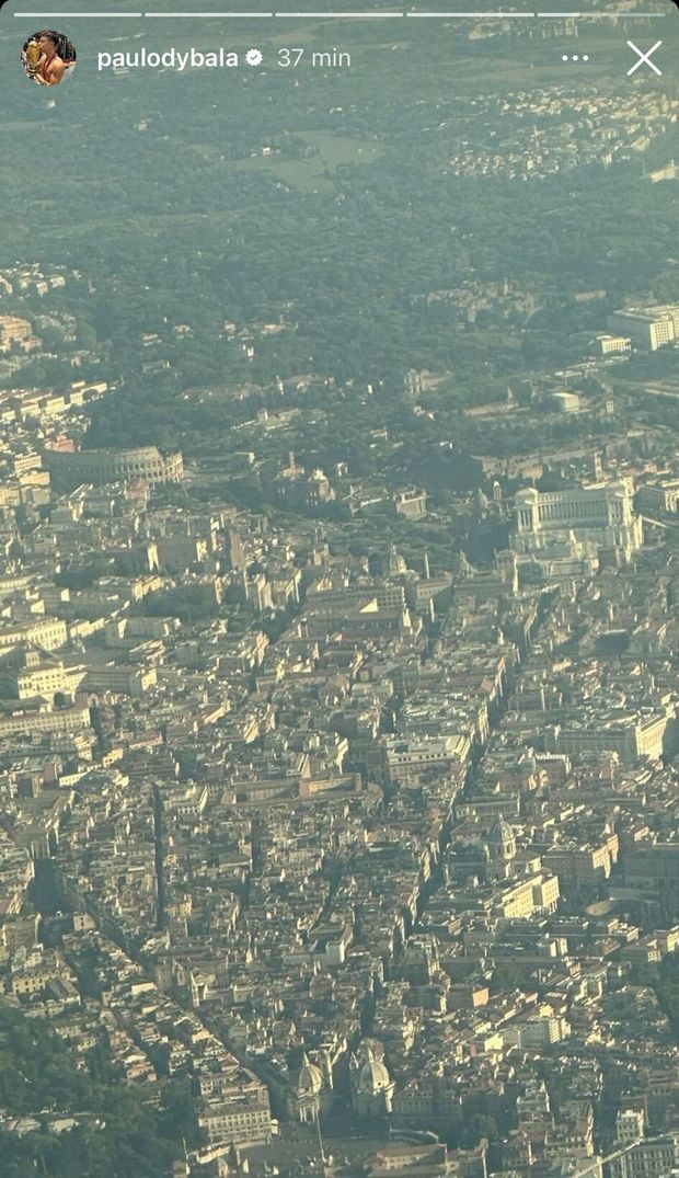 Dybala è tornato a Roma: lo scatto suggestivo della Città Eterna vista dall’aereo- immagine 1