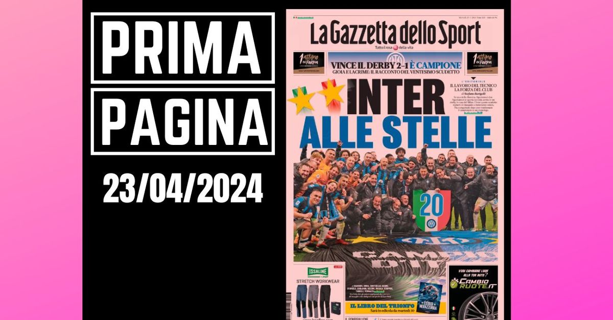 Prima pagina Gazzetta dello Sport: derby Milan Inter alle stelle