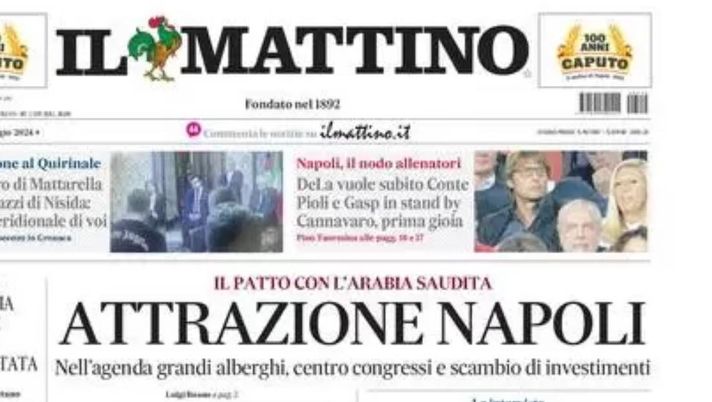 prima pagina il mattino oggi