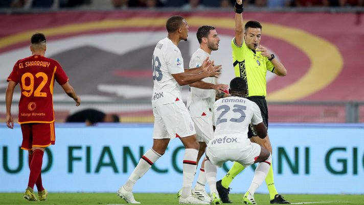 espulsione Fikayo Tomori AC Milan Roma-Milan 1-2 Serie A 2023-2024