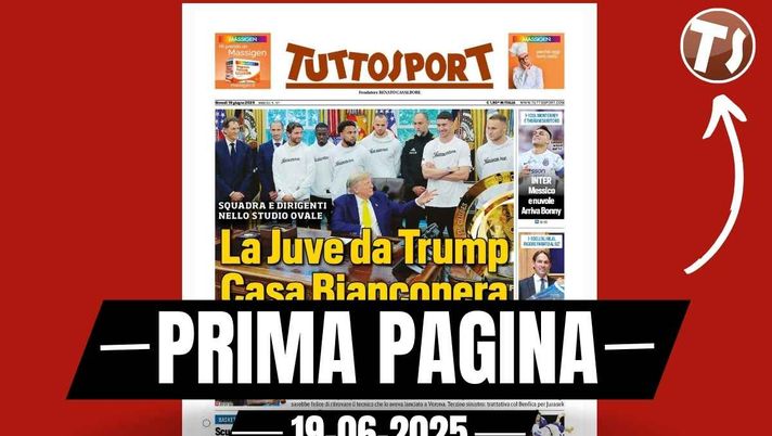 Prima pagina Tuttosport: 'La Juventus da Trump: Casa Bianconera'
