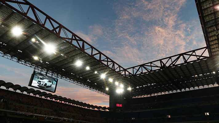 MILAN, ITALY - SEPTEMBER 14: General view inside the stadium prior to the Serie A match between AC Milan and Bologna FC 1909 at Giuseppe Meazza Stadium on September 14, 2025 in Milan, Italy. (Photo by Marco Luzzani/Getty Images) Scavuzzo