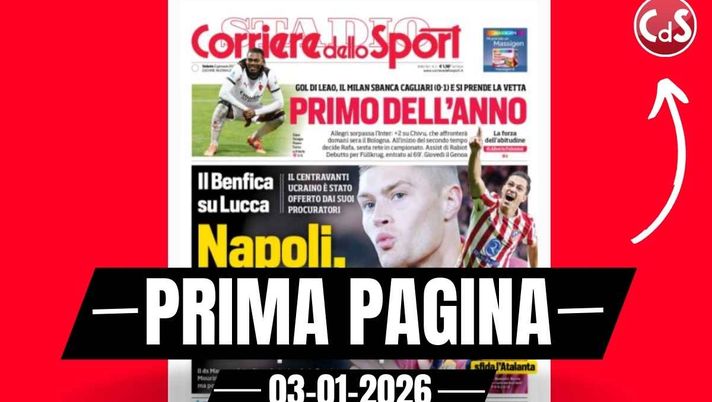 Prima pagina Corriere dello Sport: 'Milan, primo dell'anno'