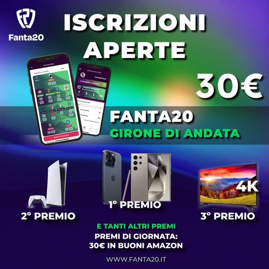 Arriva il Fanta20: vinci iPhone 15 Pro Max, PlayStation 5, TV 4K e buoni Amazon ogni giornata!- immagine 4
