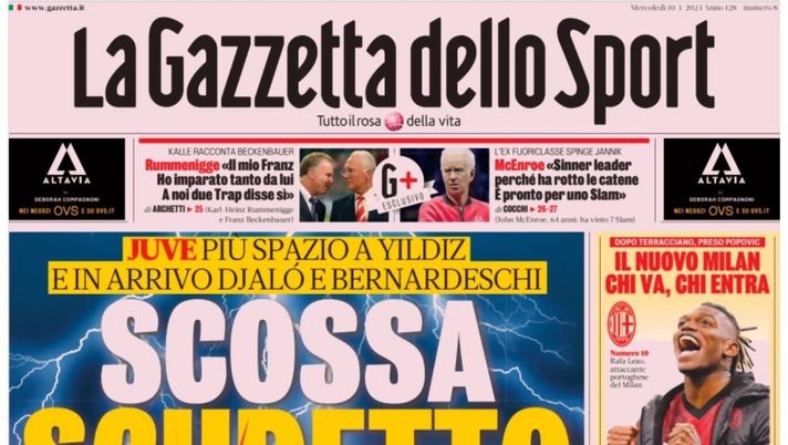 prima pagina gazzetta dello sport