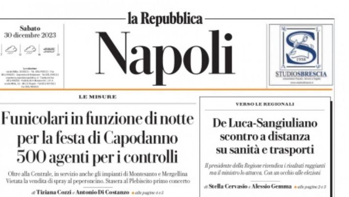 prima pagina la repubblica napoli