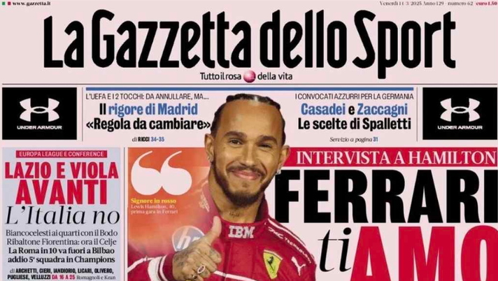 La prima pagina odierna de La Gazzetta dello Sport La Gazzetta dello Sport