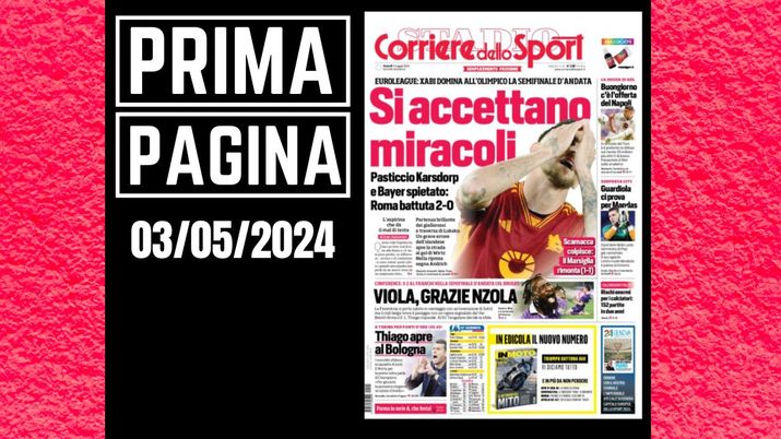 Prima pagina Corriere dello Sport: Thiago Motta apre al Bologna