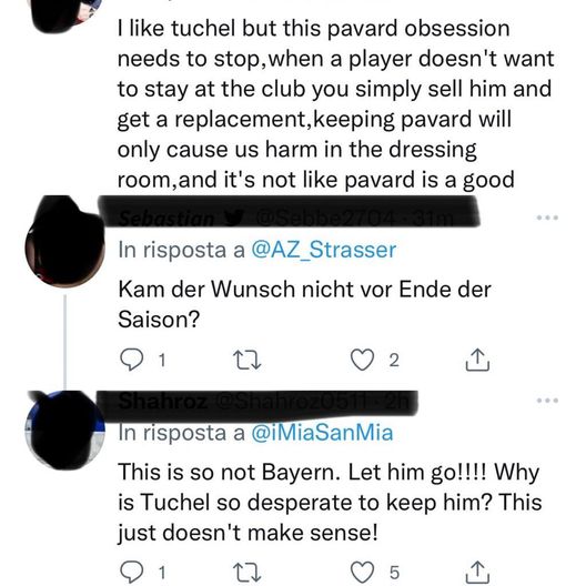 Social / Le parole di Tuchel su Pavard fanno infuriare i tifosi del Bayern: “Lascialo andare!”- immagine 3