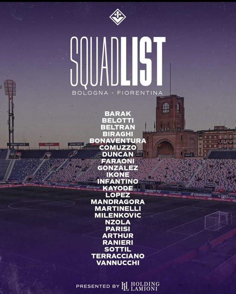 Fiorentina, i convocati: la decisione su Dodò e Parisi- immagine 2