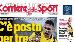 PRIMA PAGINA CORRIERE DELLO SPORT OGGI: “Garnacho e Adeyemi, il Napoli allo sprint”