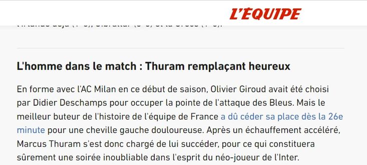 L’Equipe – Francia-Irlanda: Thuram migliore in campo. Serata indimenticabile per lui- immagine 1