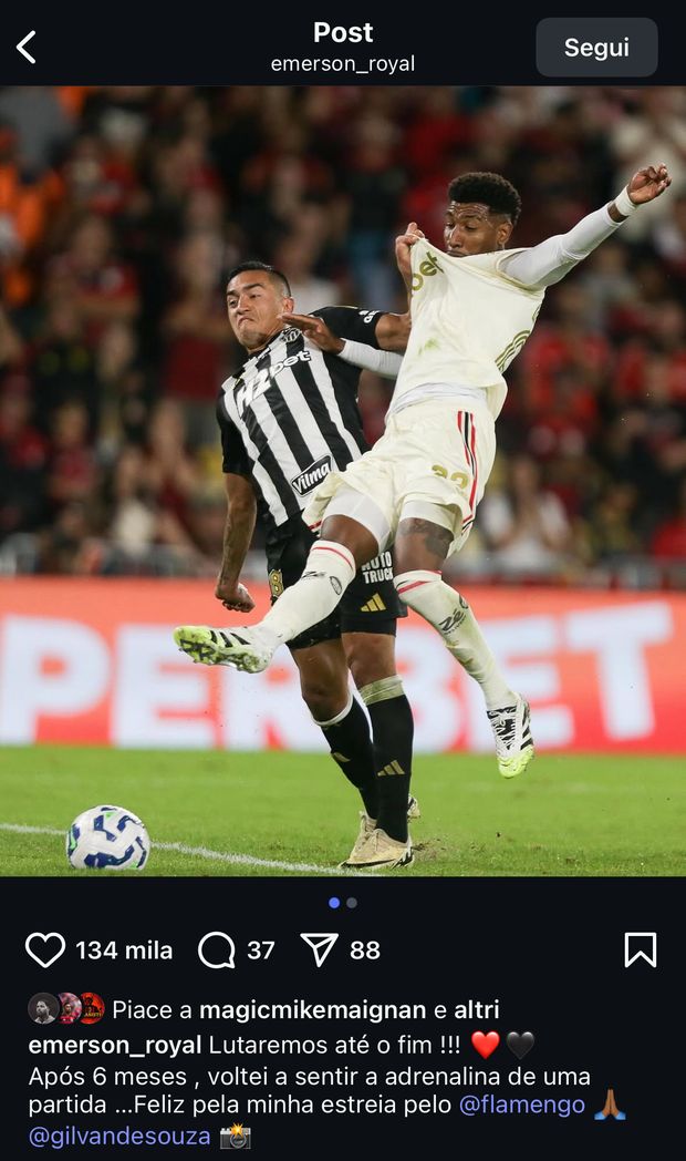 ex-milan-emerson-royal-debutto-flamengo-sconfitta-atletico-mineiro