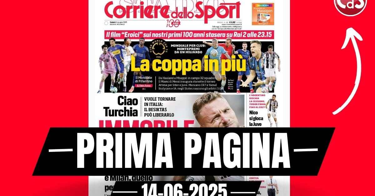 Prima pagina Corriere dello Sport: “Immobile all’asta”