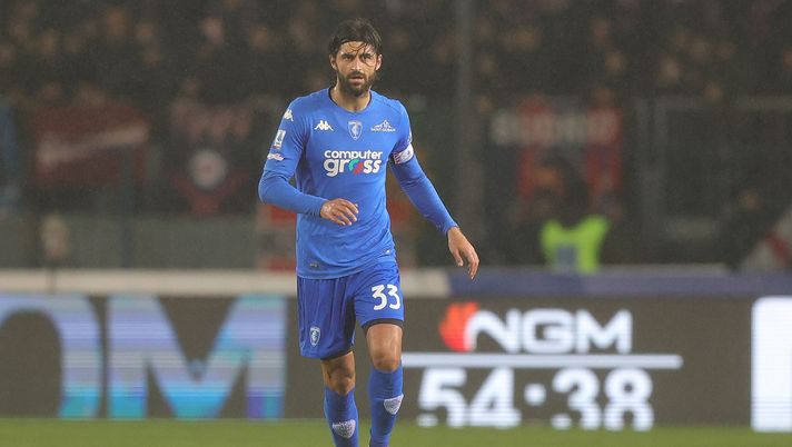 EMPOLI, ITALY - MARCH 15: Sebastiano Luperto of Empoli FC in action during the Serie A TIM match between Empoli FC and Bologna FC at Stadio Carlo Castellani on March 15, 2024 in Empoli, Italy.(Photo by Gabriele Maltinti/Getty Images) Luperto empoli