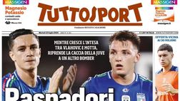 PRIMA PAGINA TUTTOSPORT OGGI: “Raspadori o Retegui con Dusan”