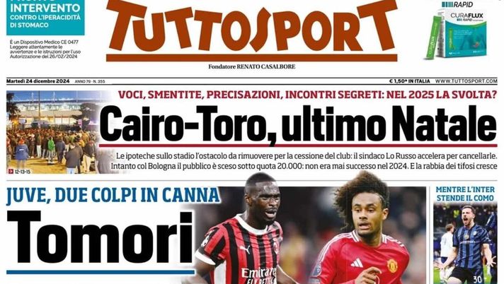 prima pagina tuttosport oggi