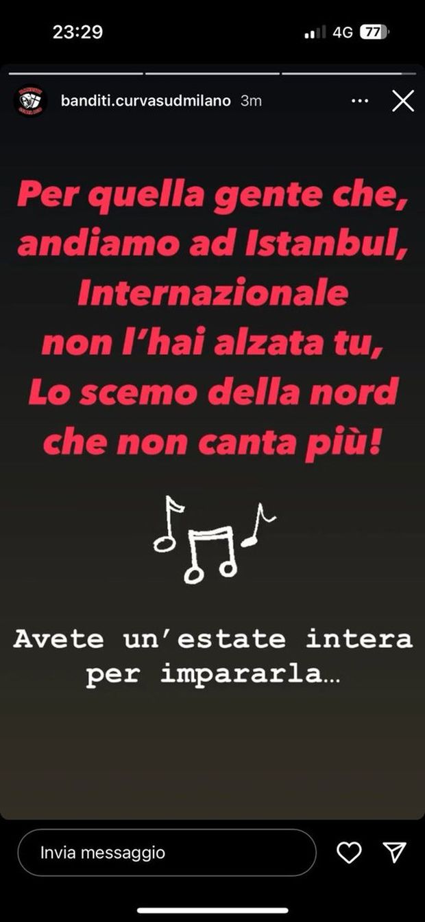 E il derby continua: “Sempre vice”, il saluto della Sud rossonera agli sconfitti di Istanbul- immagine 2