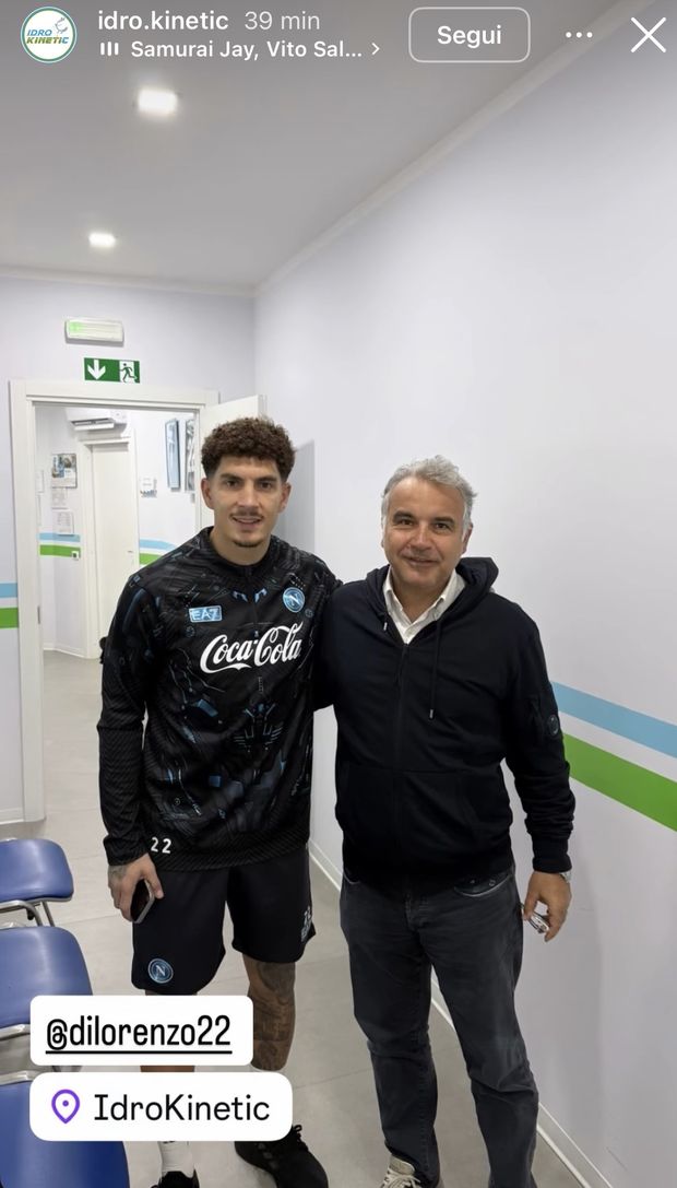 Di Lorenzo, prosegue a gonfie vele il recupero dall’infortunio LA FOTO- immagine 2