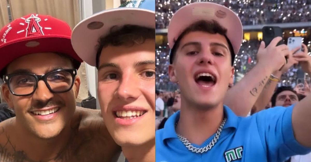 Maglia del Napoli al concerto di Geolier per il figlio di Amadeus, il video è virale