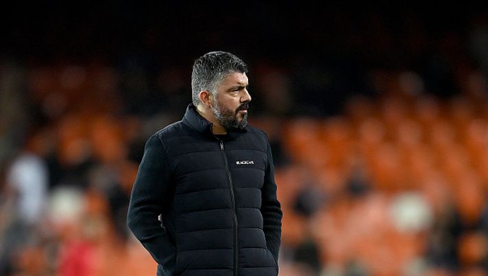 VALENCIA, SPAIN - JANUARY 26: Gennaro Gattuso of Valencia CF looks the warm up prior to the Copa Del Rey Quarter Final match between Valencia CF and Athletic Club at Estadio Mestalla on January 26, 2023 in Valencia, Spain. (Photo by David Ramos/Getty Images) Hajduk Spalato, la sfuriata di Gattuso al giornalista diventa subito virale - immagine 1