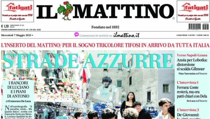 prima pagina il mattino oggi