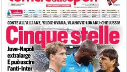 PRIMA PAGINA CORRIERE DELLO SPORT OGGI: “Cinque stelle, Juve-Napoli extra large e può uscire l’anti Inter”