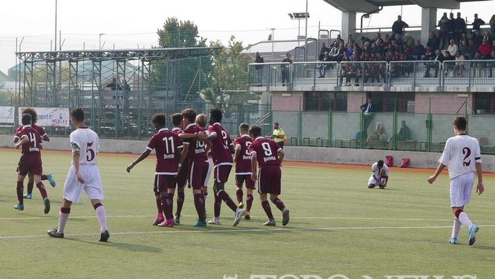 Torino-Livorno Under 15, l'esultanza dei ragazzi di Menghini