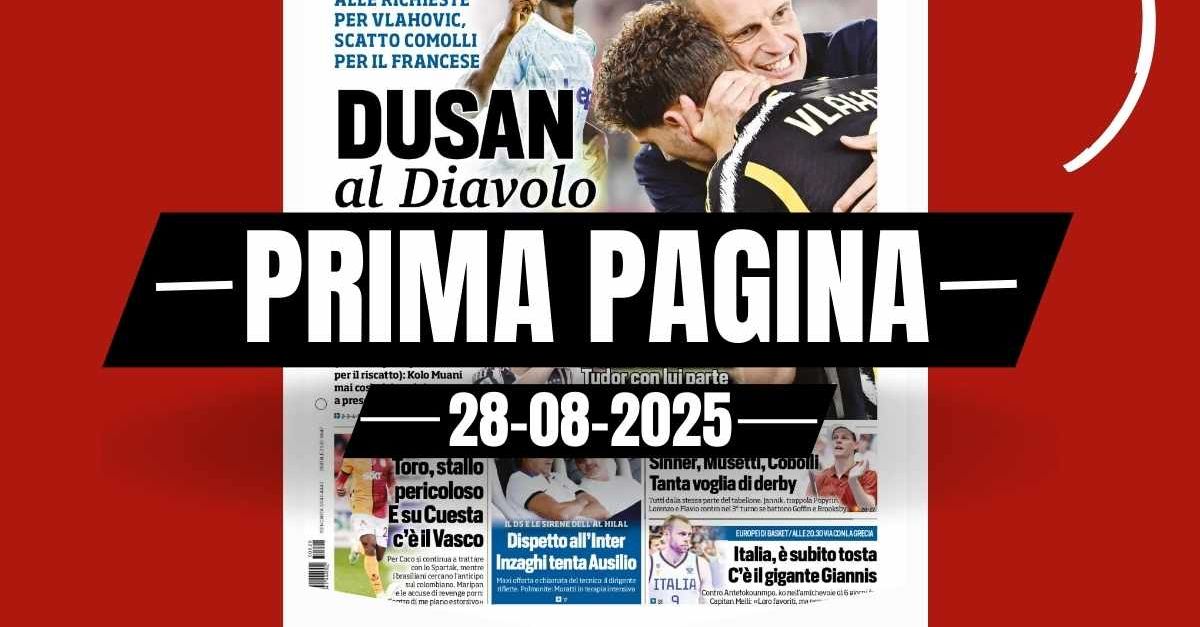 Prima pagina Tuttosport: “Vlahovic al Milan. Juventus, Kolo Muani!” Prima pagina Tuttosport: “Vlahovic al Milan. Juventus, Kolo Muani!”