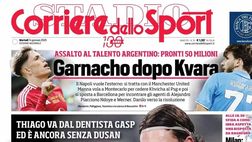 PRIMA PAGINA CORRIERE DELLO SPORT OGGI: “Garnacho dopo Kvara”