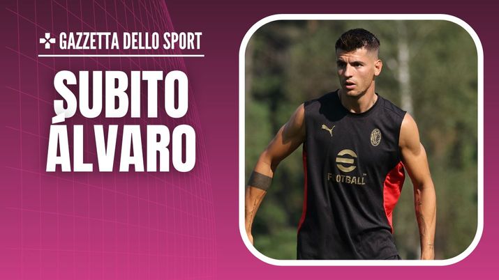 Álvaro Morata (attaccante AC Milan), qui durante una seduta di allenamento a Milanello | Milan News (Getty Images) Álvaro Morata AC Milan allenamento Milanello