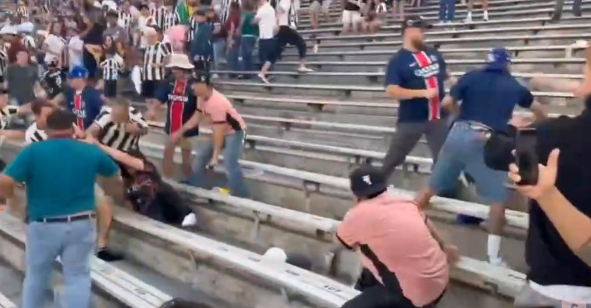VIDEO / Tensione durante Psg Botafogo, rissa fra tifosi sugli spalti VIDEO / Tensione durante Psg Botafogo, rissa fra tifosi sugli spalti