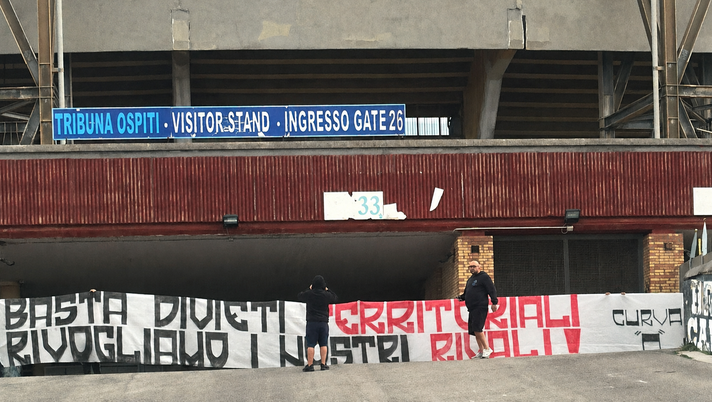 Napoli-Bologna, spunta uno striscione contro il divieto di trasferta – FOTO - immagine 1