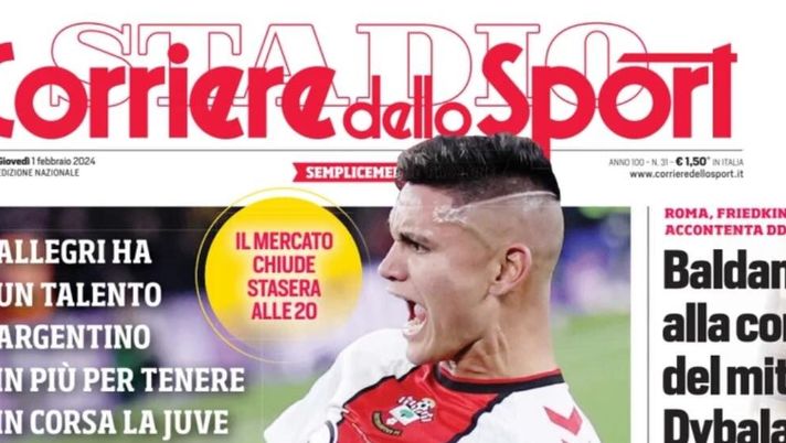 prima pagina corriere dello sport oggi