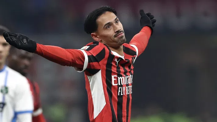 esultanza gol Tijjani Reijnders AC Milan Milan-Sassuolo 6-1 Coppa Italia 2024-2025