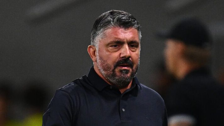 BERGAMO, ITALY - SEPTEMBER 05: Coach Gennaro Gattuso of Italy gesture during the FIFA World Cup 2026 qualifier match between Italy and Estonia at Stadio di Bergamo on September 05, 2025 in Bergamo, Italy. (Photo by Mattia Ozbot/Getty Images) Gattuso: “Non accetto questo coro dai tifosi, è una vergogna e ci sto male! Esposito farà grandi cose” - immagine 1