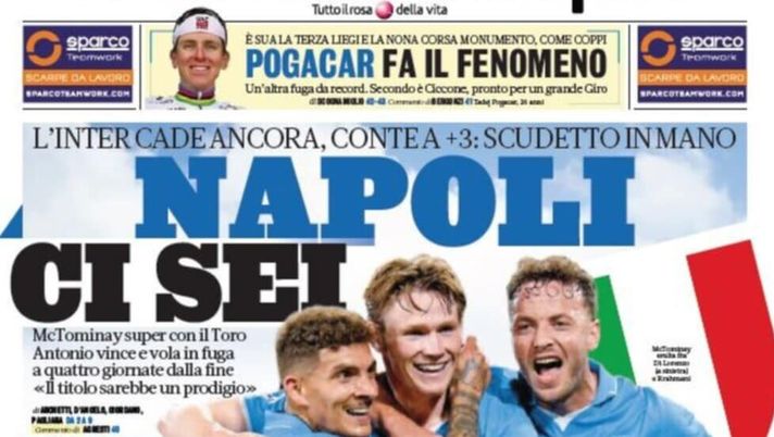 PRIMA PAGINA GAZZETTA DELLO SPORT OGGI: “Inzaghi al rinnovo, ci metto la firma”